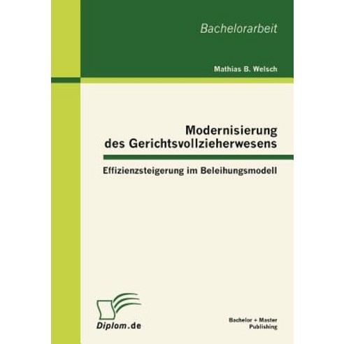 Modernisierung Des Gerichtsvollzieherwesens: Effizienzsteigerung Im Beleihungsmodell, Bachelor + Master Publishing