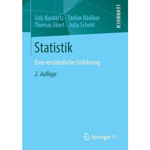 Statistik: Eine Verstandliche Einfuhrung, Vs Verlag Fur Sozialwissenschaften