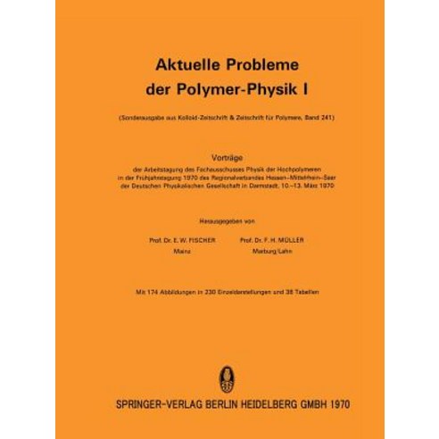 Aktuelle Probleme Der Polymer-Physik I: Vortrage Der Arbeitstagung Des Fachausschusses Physik Der Hoch..., Springer