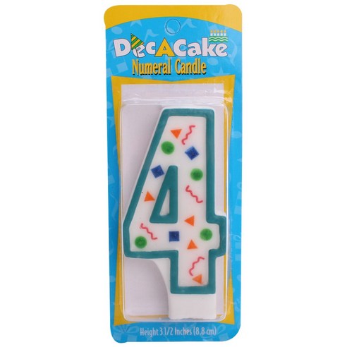 Dec-A-Cake 숫자 생일초 8.8cm, #4, 1개
