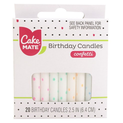 케이크메이트 생일초, Confetti, 20개입