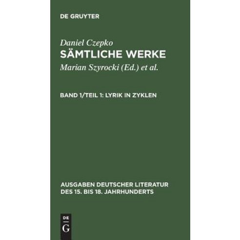 Lyrik in Zyklen Hardcover, de Gruyter
