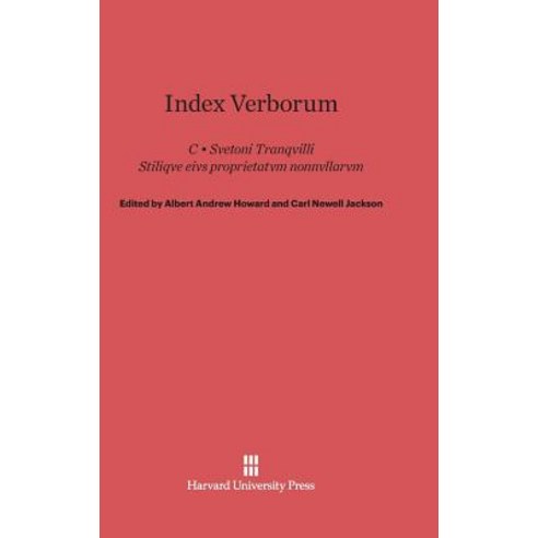 Index Verborum Hardcover, Harvard University Press