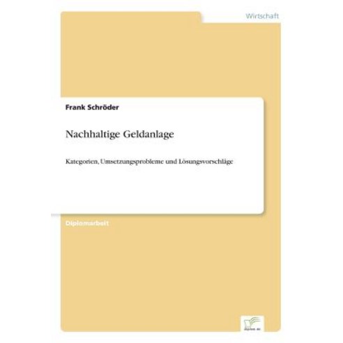 Nachhaltige Geldanlage Paperback, Diplom.de