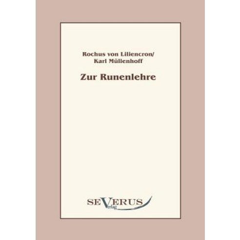 Zur Runenlehre Paperback, Severus