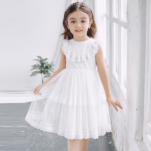 노블엔젤 여아용 펀칭 레이스 여름 원피스 No300