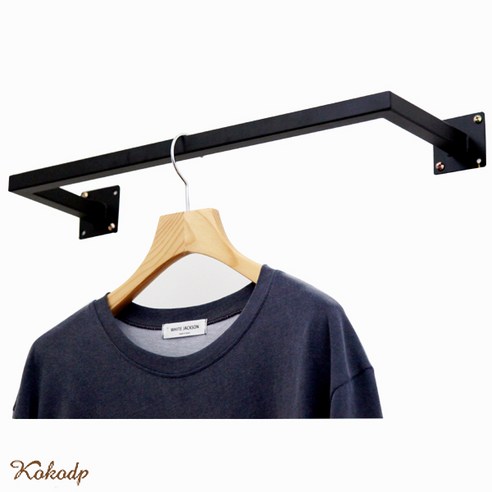 코코디피 사각 벽봉 행거 옷가게 옷걸이 헹거 파이프 매장용 벽 인테리어 천장 고정, 가로 50cm + 분홍색