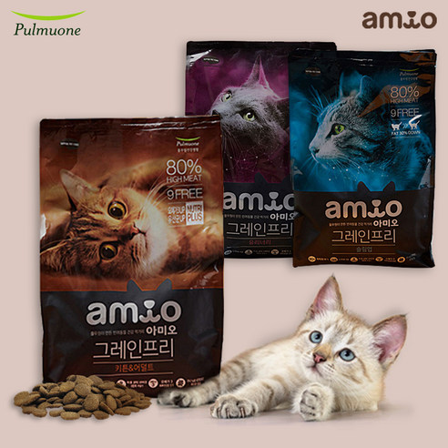 아미오 그레인프리 키튼 + 어덜트 반려묘 사료, 닭, 1개, 1.8kg