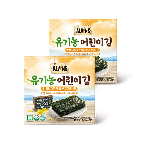 엘빈즈 유기농 김 건강한맛 × 20개, 맛 × 개당 중량 × 수량 섬네일