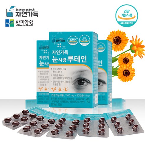자연가득 눈사랑루테인, 500mgx30캡슐, 3박스, 30개