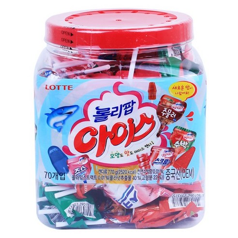 롤리팝 아이스 11g x 60개 660g, 1개
과자/초콜릿/시리얼 롤리팝 아이스 11g x 60개 660g, 1개
과자/초콜릿/시리얼