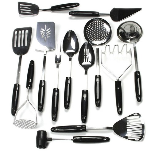 셰프크래프트 셀렉트 조리도구 13종 세트, Stainless Steel + Black