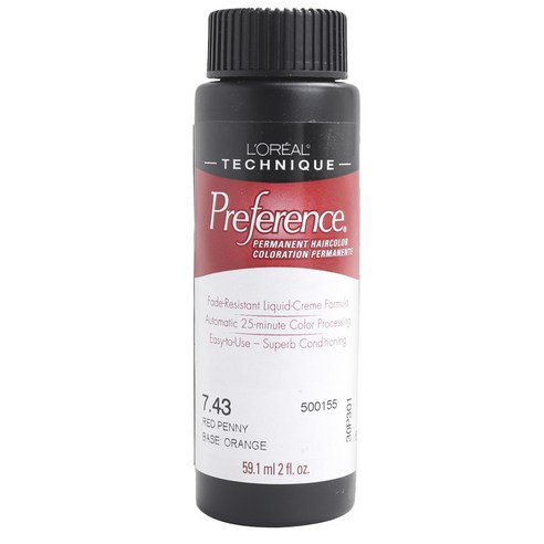 로레알 프리퍼런스 퍼머넌트 헤어컬러 59.1ml, 7.43 Red Penny, 1개