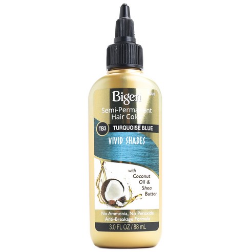 Bigen 세미-퍼머넌트 헤어 컬러 88ml, Tb3 Turquois Blue, 1개