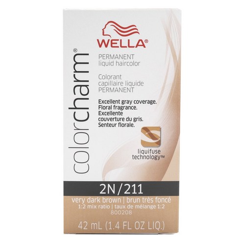 웰라 컬러참 퍼머넌트 리퀴드 헤어컬러 42ml, Very Dark Brown, 1개