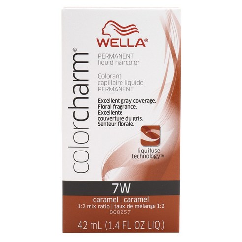 웰라 컬러참 퍼머넌트 리퀴드 헤어컬러 42ml, 7W Caramel, 1개
