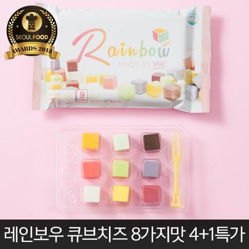 레인보우 큐브치즈 HACCP인증 8가지맛 9가지맛 과일치즈 큐브치즈4+1팩, 01_8가지맛 레인보우치즈 5봉, 80g