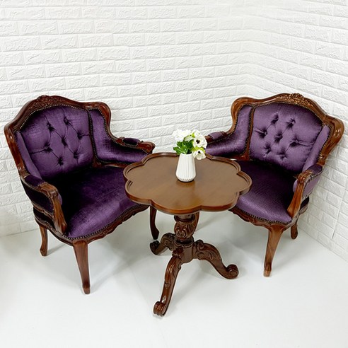 엔틱가구 라벤더 의자 레이나 테이블 세트, 단품 엔틱테이블