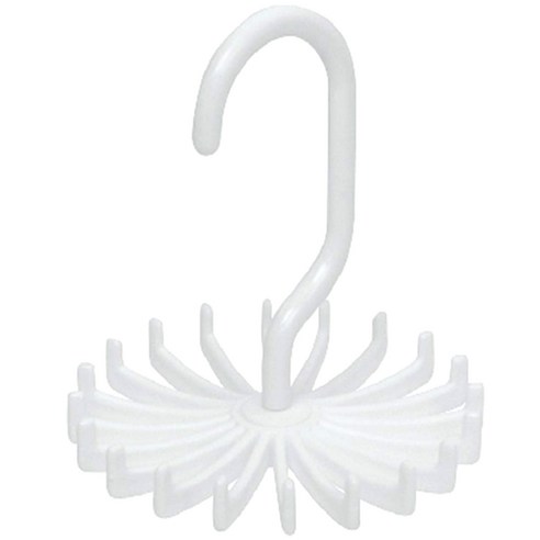 Fab Findz 로테이팅 타이 앤 주얼리 오거나이저 잡화걸이, White, 1개
