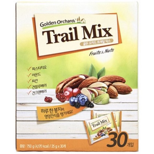 코스트코 골든 오차드 트레일 믹스 25g x 30팩, 750g, 1개 견과/건과