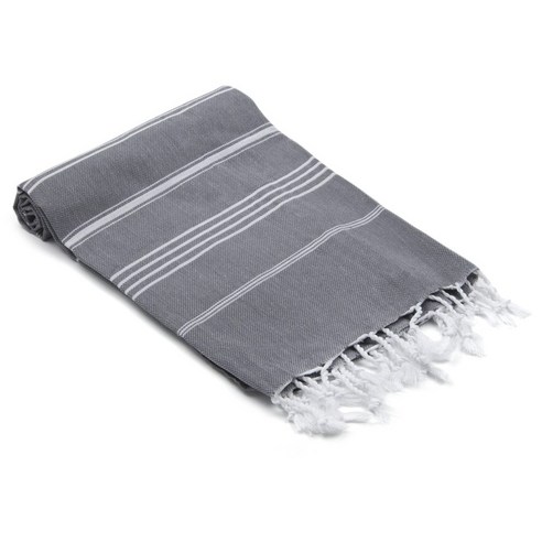 올리브앤린넨 보드룸 터키쉬 핸드 키친 타월 주방수건 102 x 61 x 0.26cm, Gray, 1개