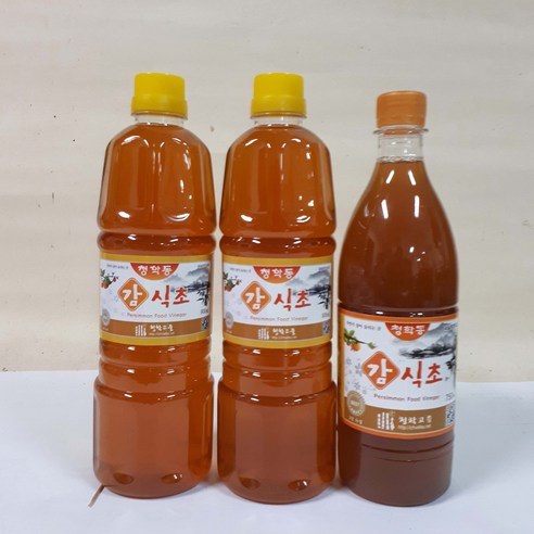 산지직송 감식초-900mlx2병+750mlx1병-감식초-감100%-지리산청학동-청학고을, 900ml, 3개 - 식초 선물세트 | 쿠팡