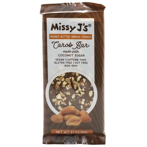 Missy J''s 캐럽 바 피넛 버터 퀴노아 크런치, 60g, 1개