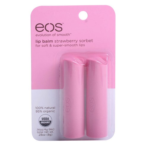 Eos 립 밤 2개입 8g, Strawberry Sorbet, 1개