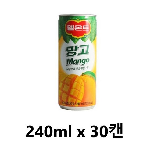 롯데 델몬트 망고 로어슈거 180ml x 90캔, 90개