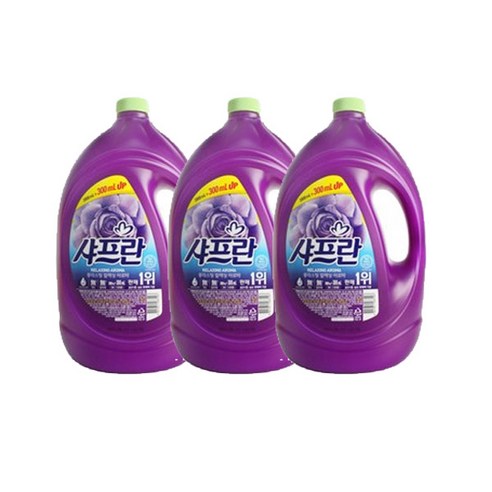 샤프란 시어버터 섬유유연제 릴렉싱 아로마 본품, 3.1L, 3개