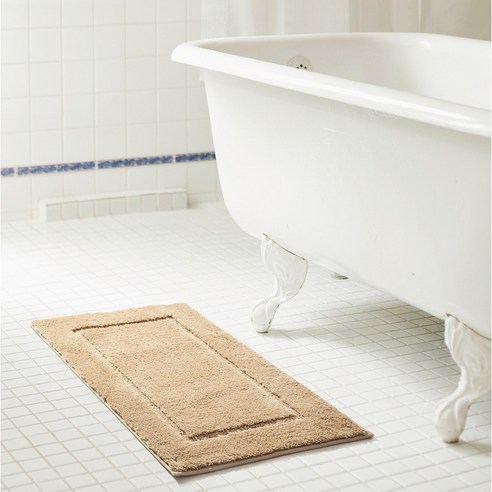 알티 더비 마이크로파이버 배스 매트 욕실발판 43.2 x 61cm, Beige, 1개