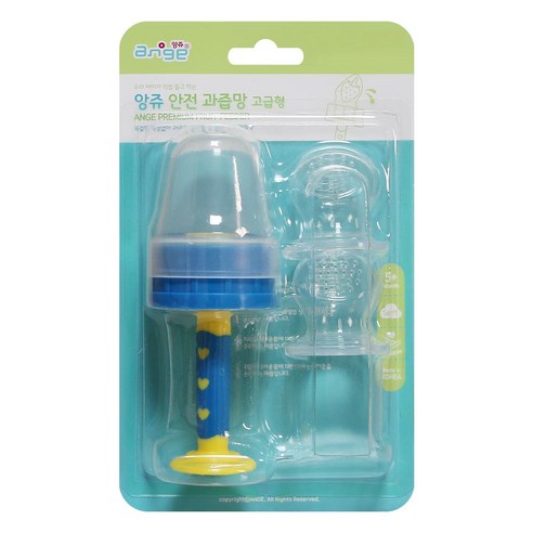 앙쥬 고급형 안전 과즙망 + 실리콘망 2p, 블루, 1세트