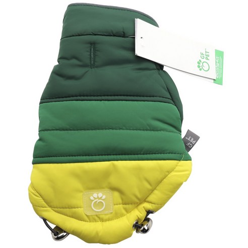 엘라스토핏 블랙콤 퍼펄 강아지용 패딩, Green