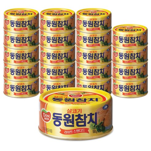 동원 라이트 스탠다드 참치, 100g, 20개