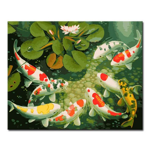 DIY캔버스페인팅 명화그리기 유화 그림 세트 액자, 동물 DIY캔버스페인팅, 1개