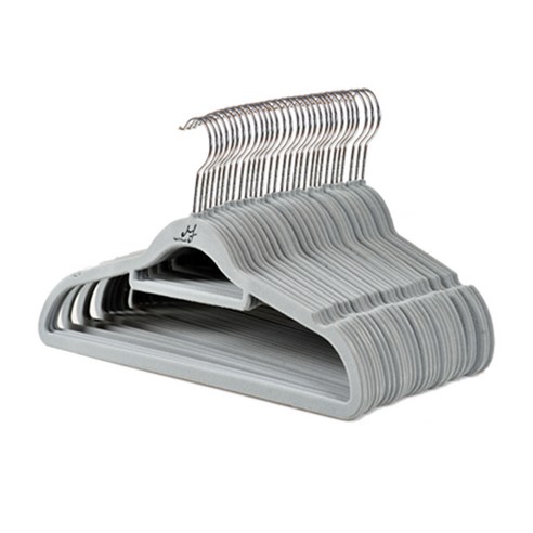 엠에프매직하우스 고리회전형 MF벨벳 논슬립 대형 옷걸이, 그레이, 30개입