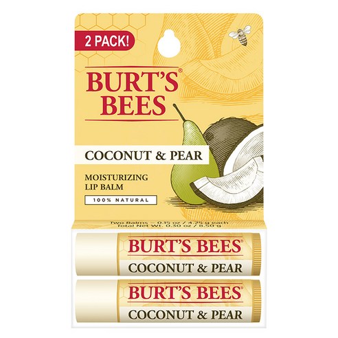 버츠비 모이스처라이징 립 밤, Coconut & Pear, 2개입