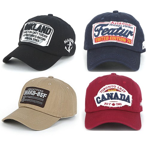 WY 빈티지박스자수4종 볼캡 야구모자 모자 빈티지 예쁜 캡모자