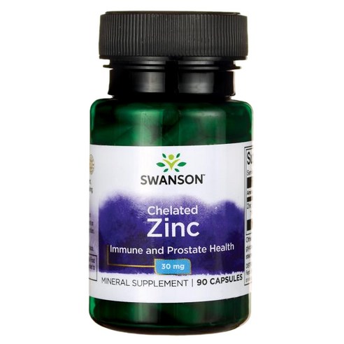 스완슨 킬레이티드 아연 30mg 캡슐, 1개, 90정