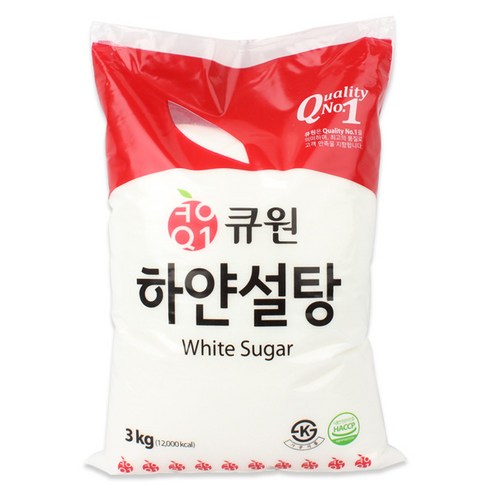 큐원 하얀설탕 3KG 흰설탕, 3kg, 1개 3kg × 1개 섬네일