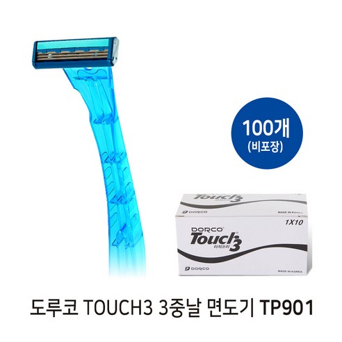 도루코 [도루코] 일회용 3날 면도기 100개입(벌크) TP-706 터치3, 100개입, 1개