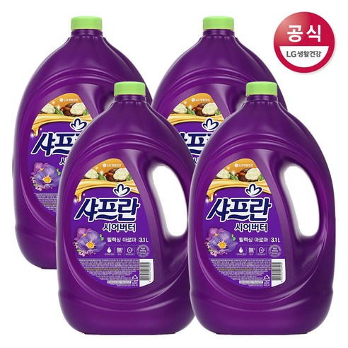 샤프란 릴렉싱아로마 섬유유연제 본품, 3.1L, 4개