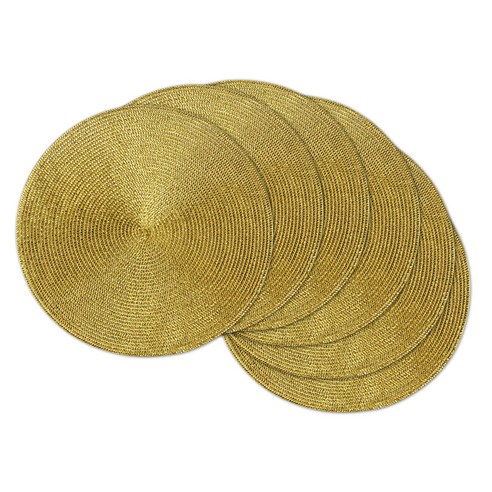 디자인임포트 브레이디드 플레이스매트 식탁매트 6개입, Gold, 37.5cm