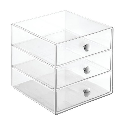 iDESIGN 오리지널 3 드로어 서랍장, 1개, Clear