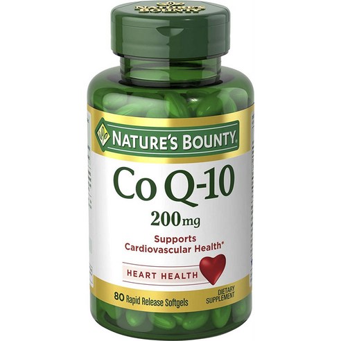 네이쳐스바운티 CoQ-10 200mg 래피드 릴리스 소프트젤 글루텐 프리 무설탕, 1개, 80개입