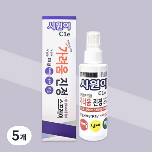 시원이 가려움 진정 스프레이 가려움완화 피부진정 바디미스트 이칭릴리프 약국판매, 5개, 60ml