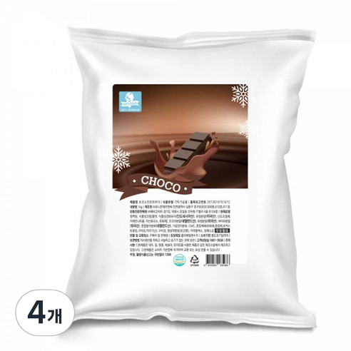 아티산 소프트아이스크림 초코 파우더, 4개, 1kg