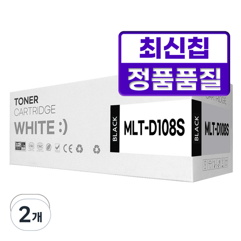 삼성 MLT-D108S 호환 재생 디디토너, 2개, 검정