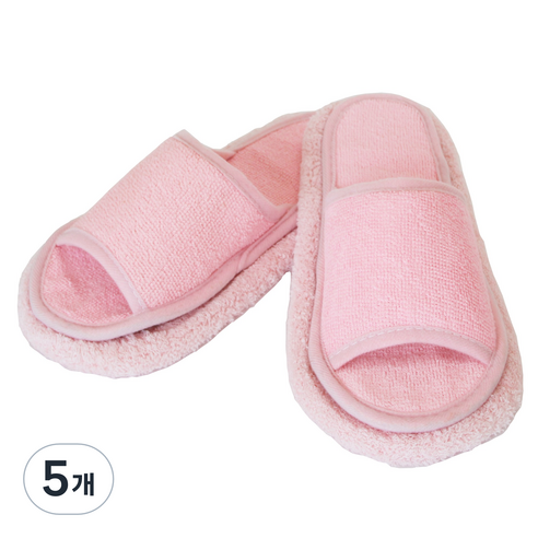 필굿리빙 모던 청소슬리퍼, 중(여자), 핑크, 5개