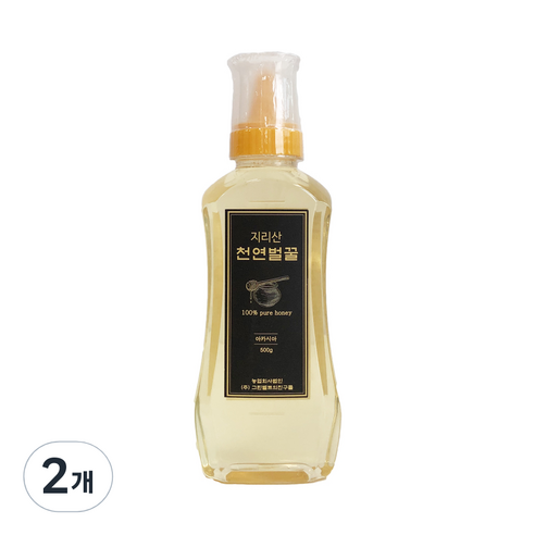 자연에서 온 지리산 자연벌꿀 자연산 아카시아꿀, 500g, 2개